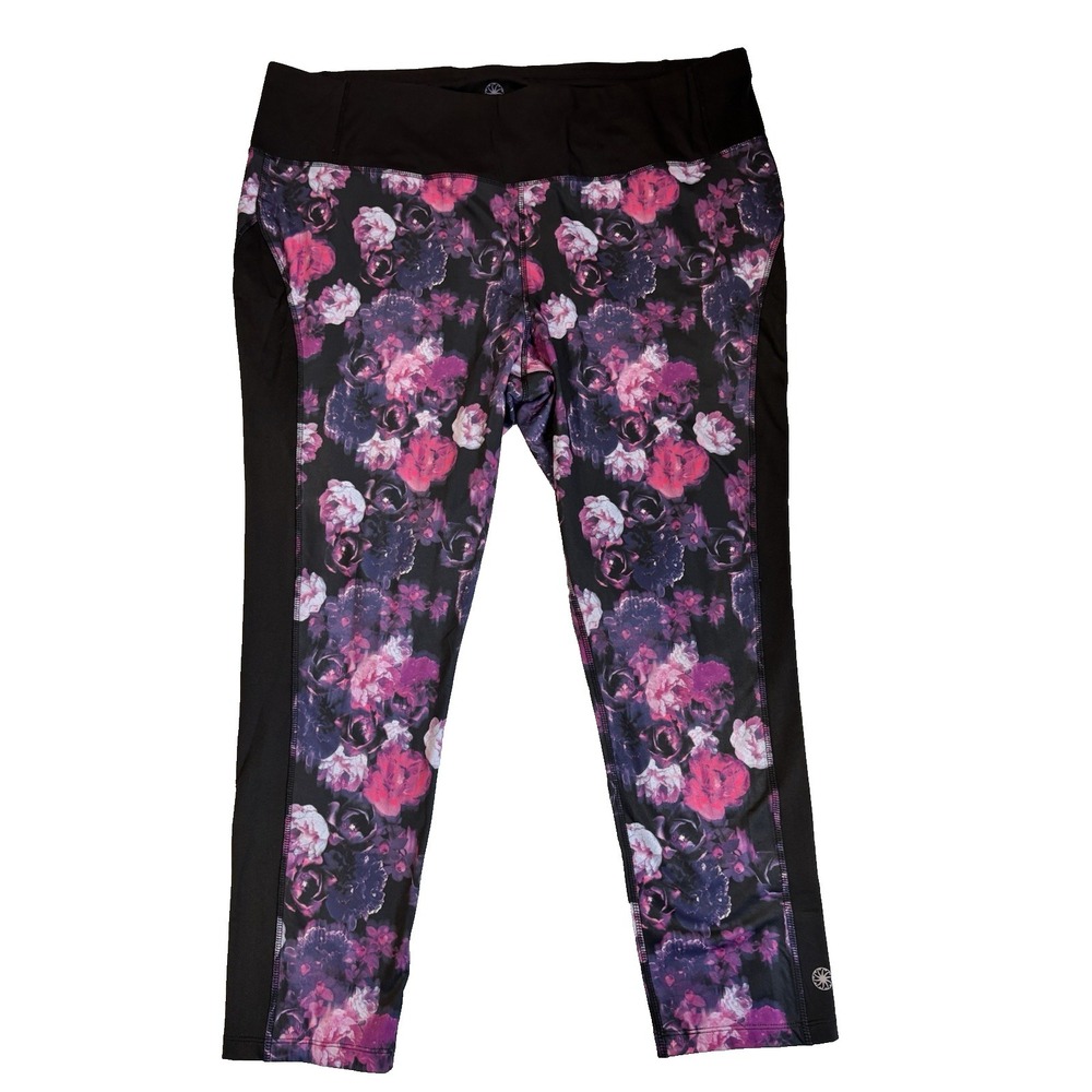 Full Beauty Sport Women's 26/28 Black Pink Athletic Leggings Athleisure Active